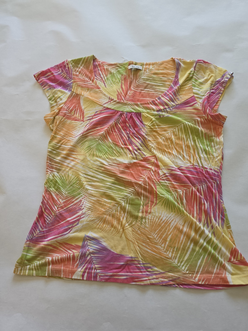 Bright Multi-Color Tropical Print Women's Top
